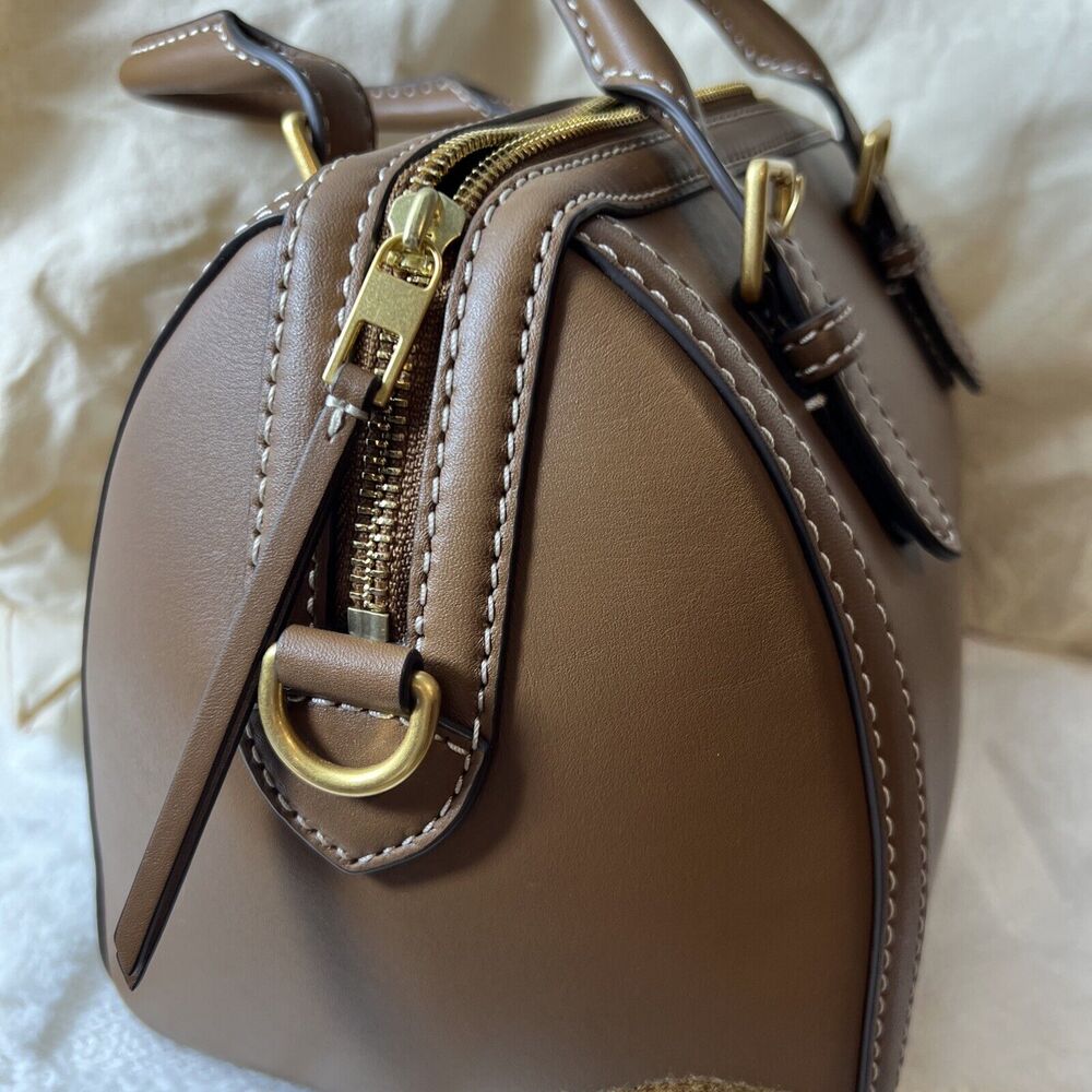 Tory Burch Brown Leather Satchel with Gold Hardware - Picture 4 of 7